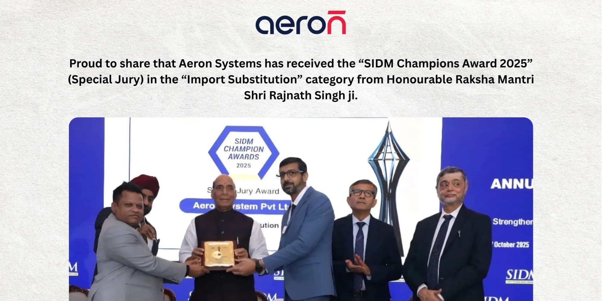 SIDM Champions Award 2025 for import substitution